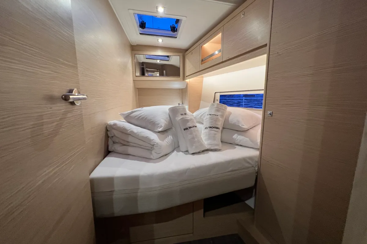 Cabin on Andreja, a Dufour 470 sailboat at Grad Pula, Croatia