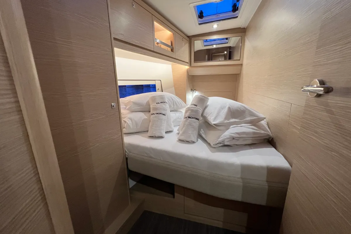 Cabin on Andreja, a Dufour 470 sailboat at Grad Pula, Croatia