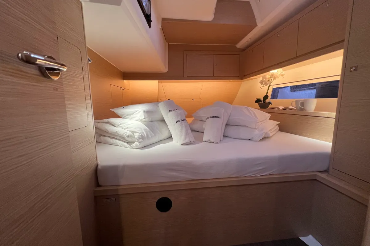 Cabin on Andreja, a Dufour 470 sailboat at Grad Pula, Croatia