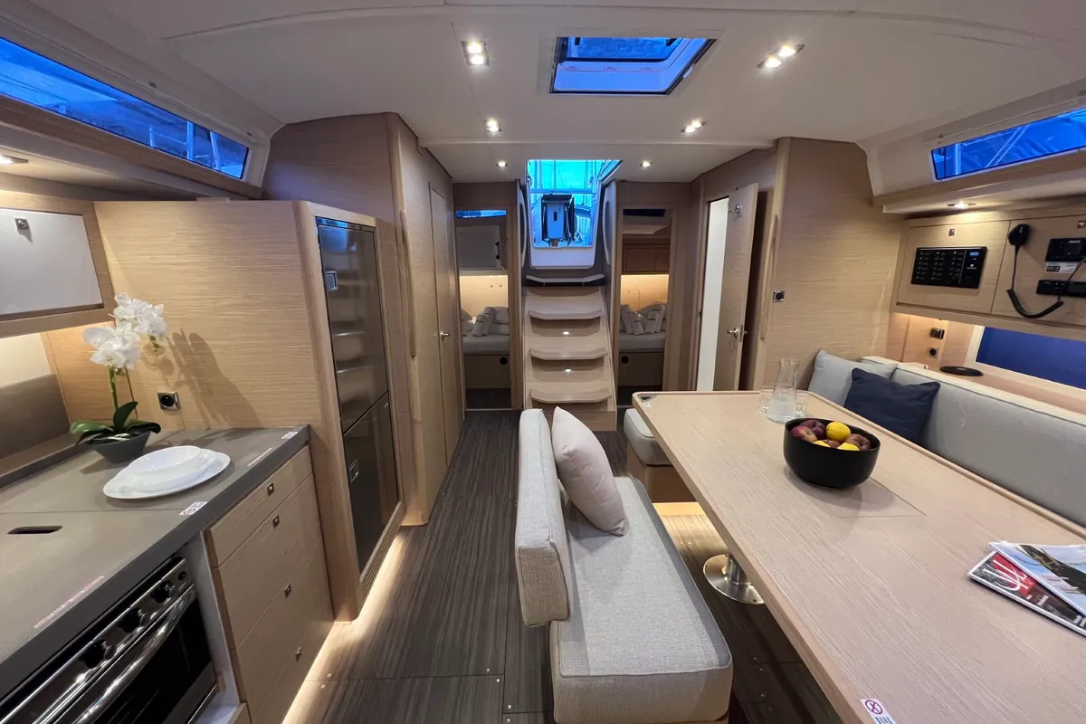 Salon of Andreja, a Dufour 470 sailboat at Grad Pula, Croatia