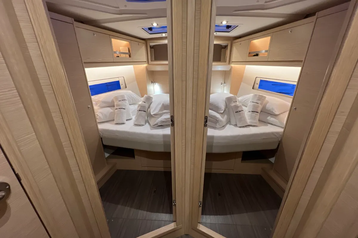 Cabin on Andreja, a Dufour 470 sailboat at Grad Pula, Croatia