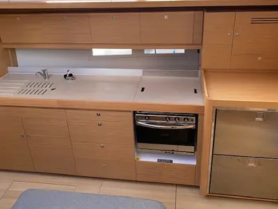 Galley of Ava, a Dufour 460 GL sailboat at Kontokali, Greece