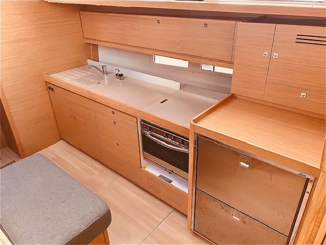 Galley of Ava, a Dufour 460 GL sailboat at Kontokali, Greece