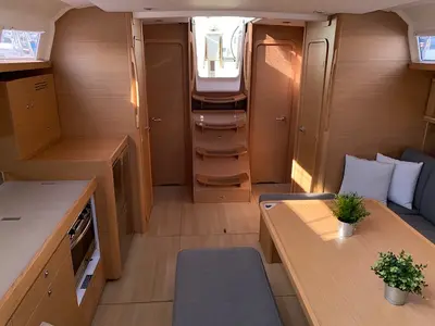 Salon of Ava, a Dufour 460 GL sailboat at Kontokali, Greece