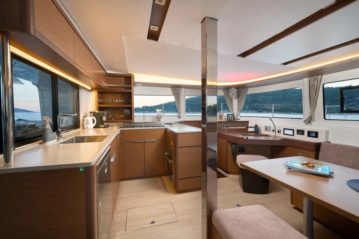 Galley of Sensation, a Lagoon 46 catamaran at Trogir, Croatia