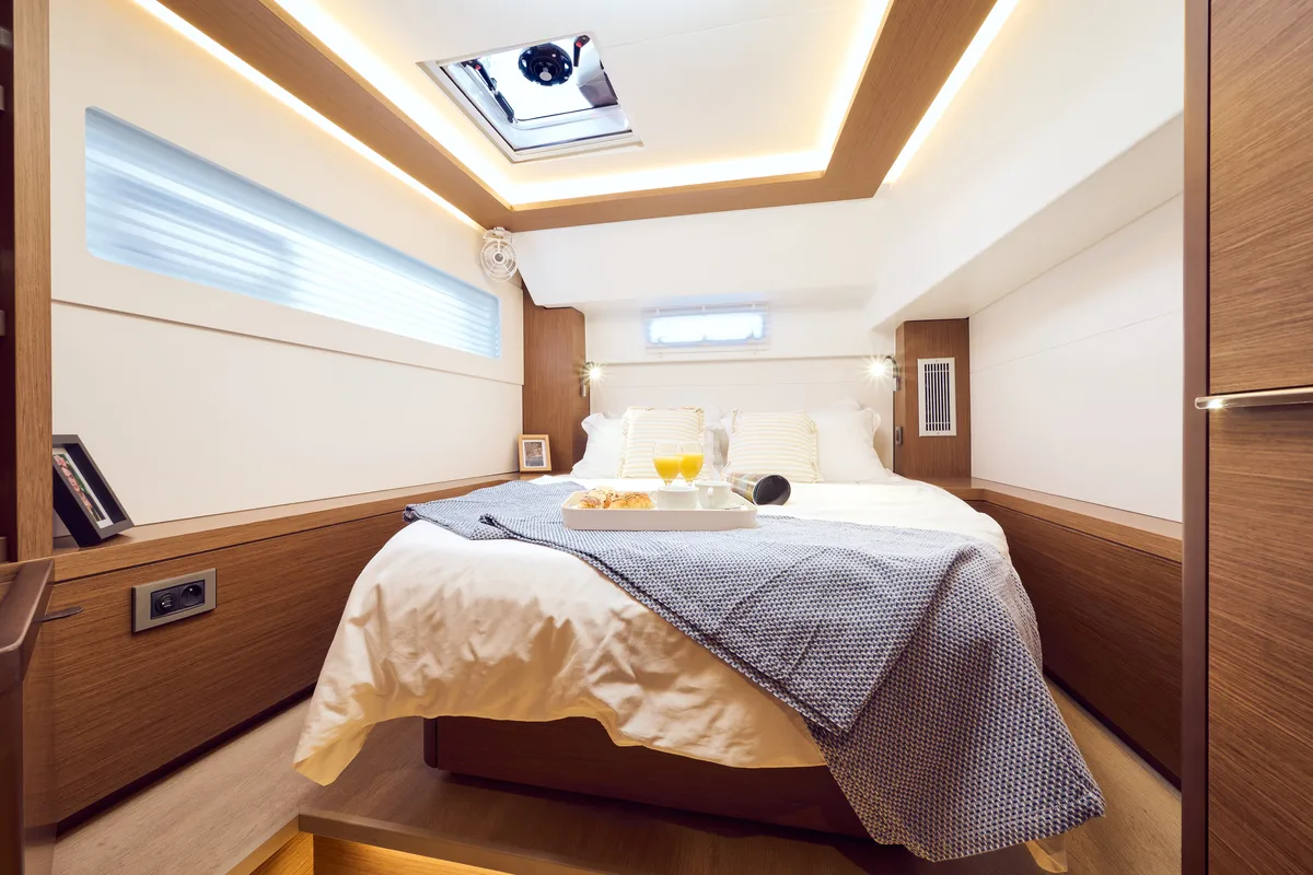 Cabin on Sensation, a Lagoon 46 catamaran at Trogir, Croatia