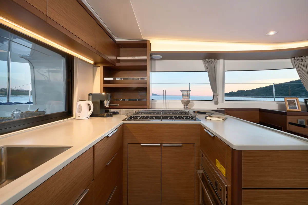 Galley of Sensation, a Lagoon 46 catamaran at Trogir, Croatia