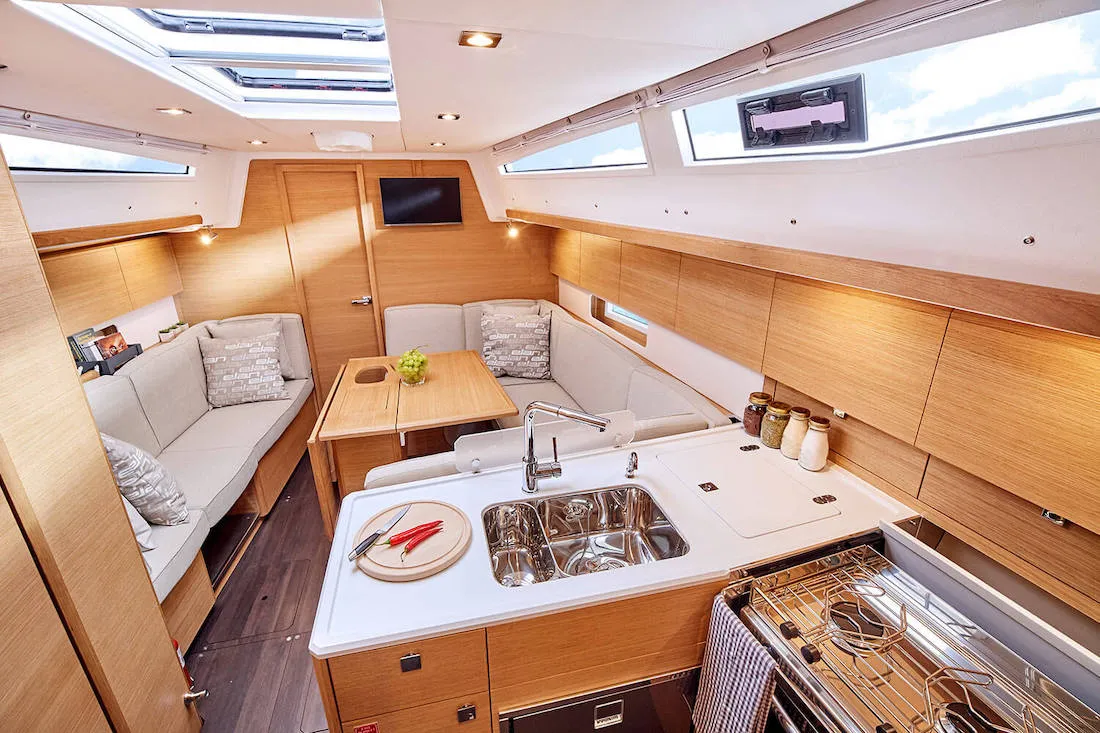 Elaya, a Elan E5 sailboat at Biograd na Moru, Croatia