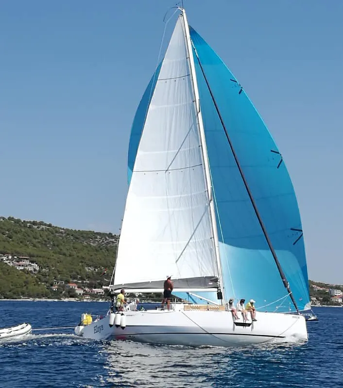 Elaya, a Elan E5 sailboat at Biograd na Moru, Croatia