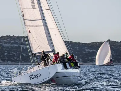 Elaya, a Elan E5 sailboat at Biograd na Moru, Croatia