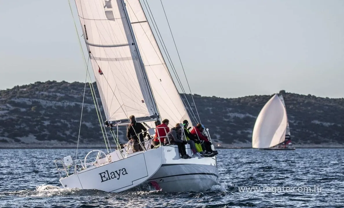 Elaya, a Elan E5 sailboat at Biograd na Moru, Croatia