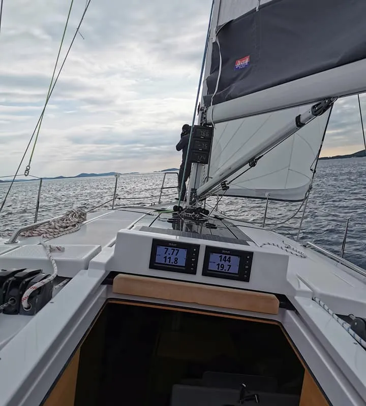 Elaya, a Elan E5 sailboat at Biograd na Moru, Croatia