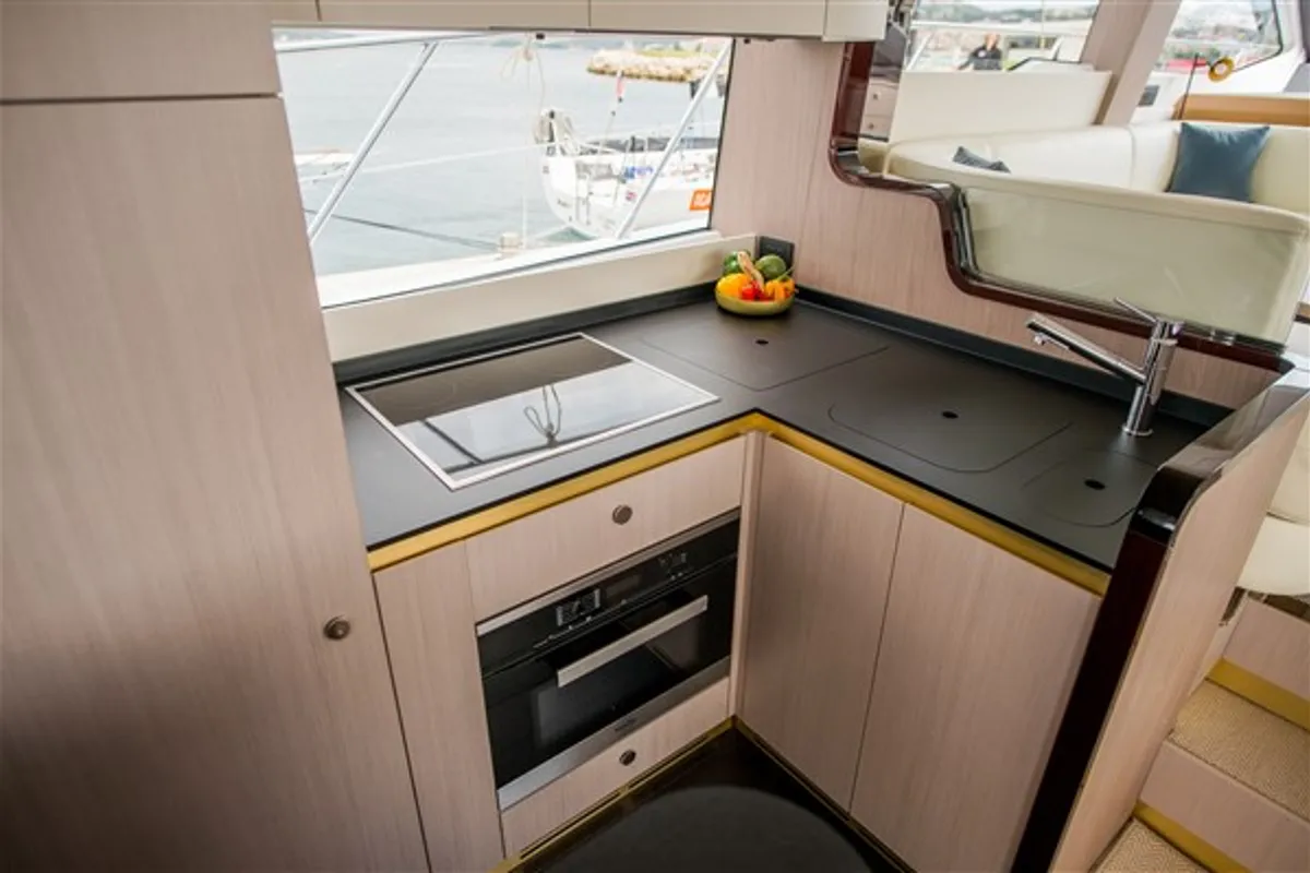 Galley of Mawi, a Azimut 55 motorboat at Grad Šibenik, Croatia
