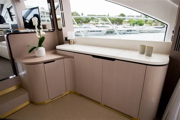 Salon of Mawi, a Azimut 55 motorboat at Grad Šibenik, Croatia
