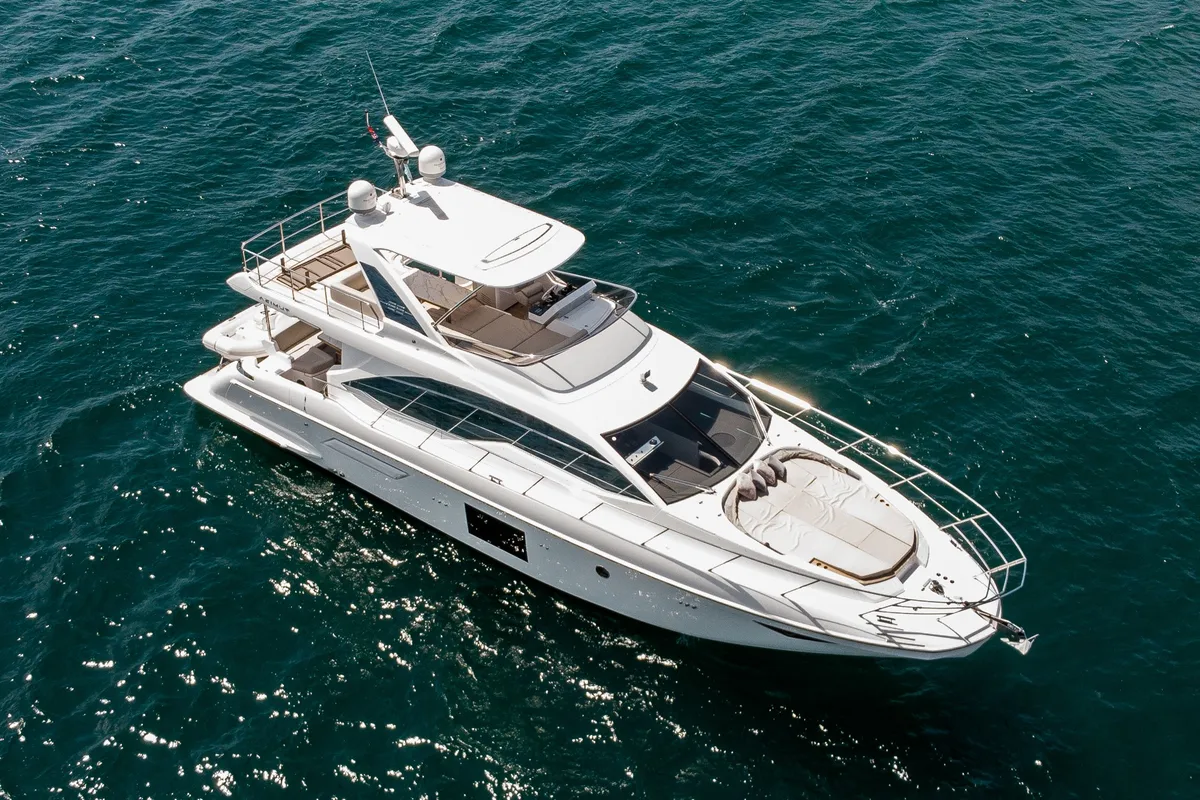 Exterior view of Mawi, a Azimut 55 motorboat at Grad Šibenik, Croatia