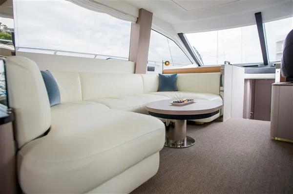 Salon of Mawi, a Azimut 55 motorboat at Grad Šibenik, Croatia