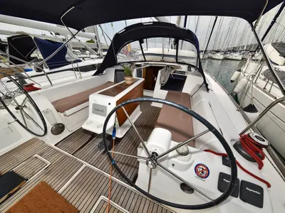 Deck of Stella, a Dufour 410 GL sailboat at Sukošan, Croatia