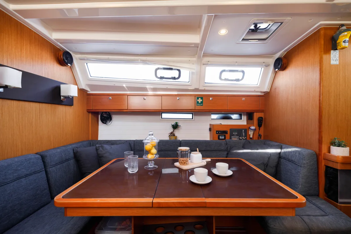 Salon of Alexaster, a Bavaria Cruiser 46 sailboat at Municipal Unit of Rhodes, Greece