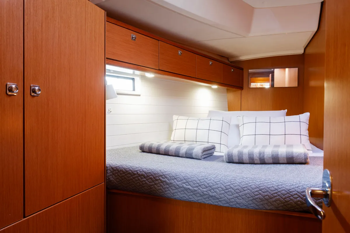 Cabin on Alexaster, a Bavaria Cruiser 46 sailboat at Municipal Unit of Rhodes, Greece