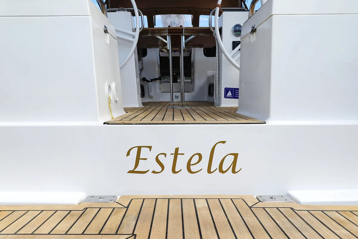 Estela, a Elan Impression 40.1 sailboat at Primošten, Croatia