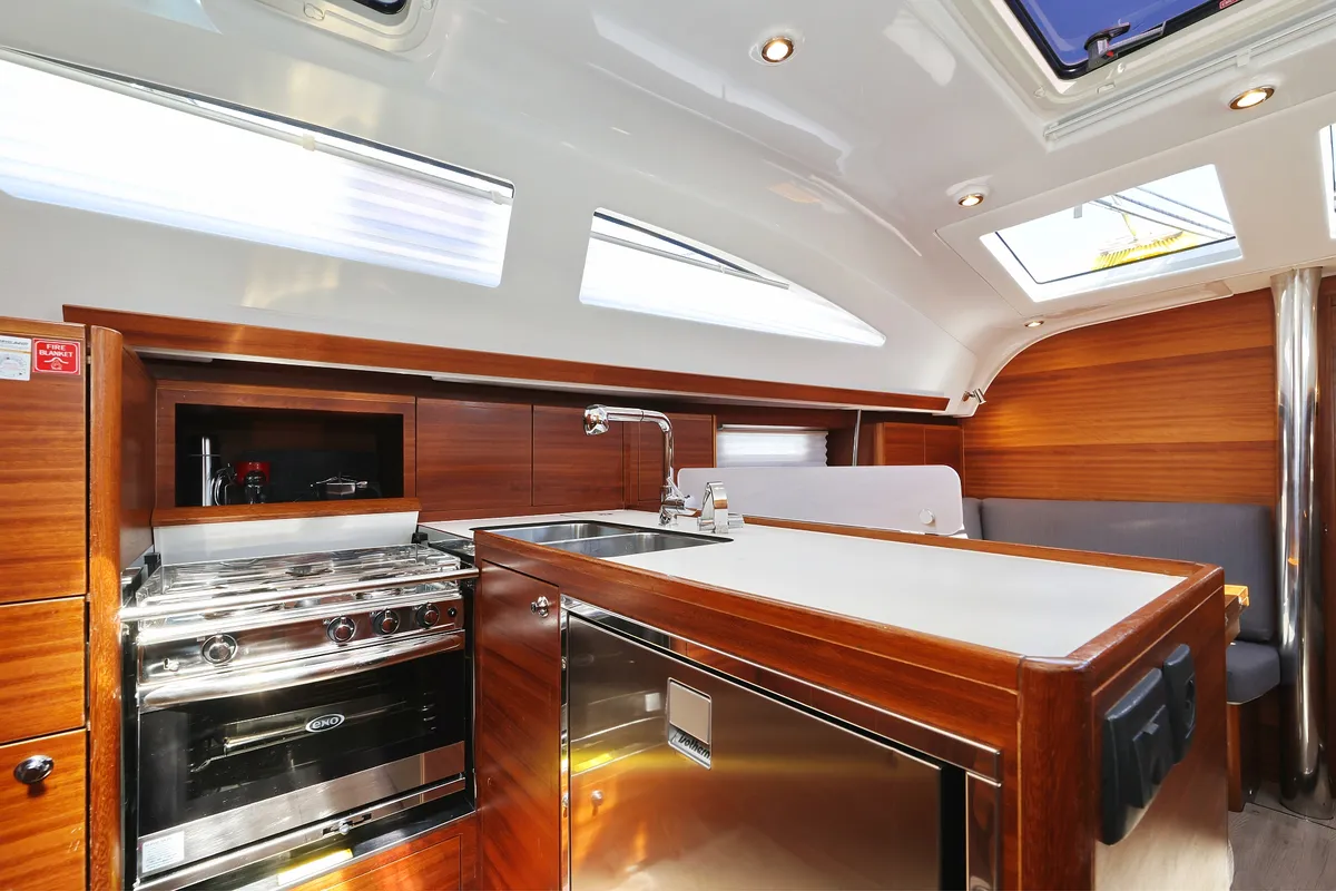 Galley of Estela, a Elan Impression 40.1 sailboat at Primošten, Croatia