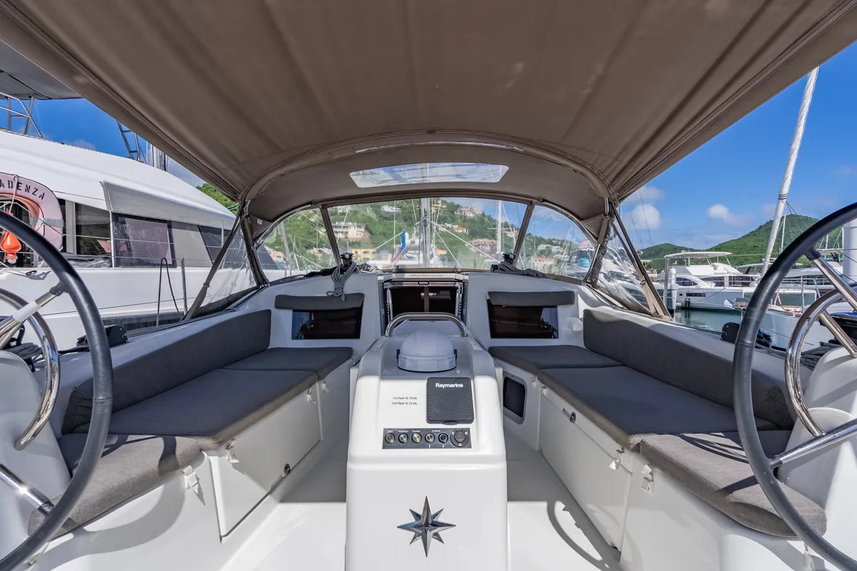 Easy Skanking, a Jeanneau Sun Odyssey 410 sailboat at Road Town, British Virgin Islands