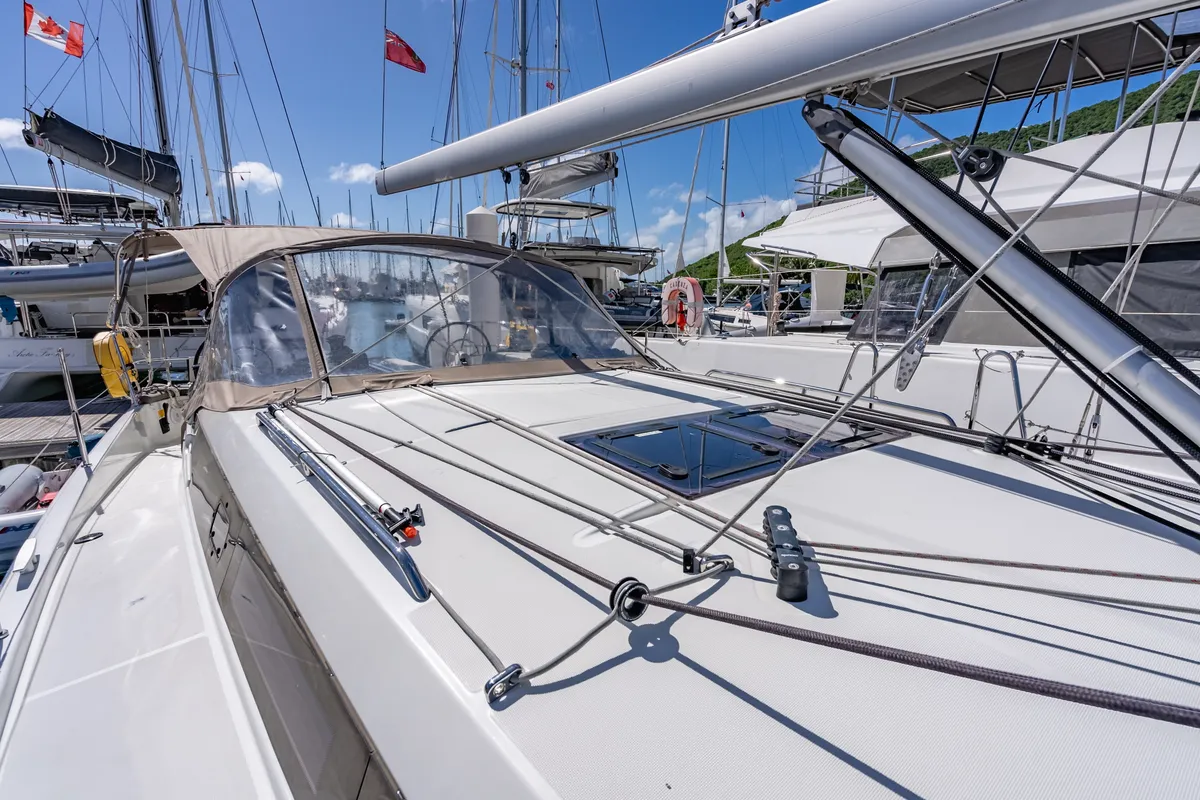Easy Skanking, a Jeanneau Sun Odyssey 410 sailboat at Road Town, British Virgin Islands