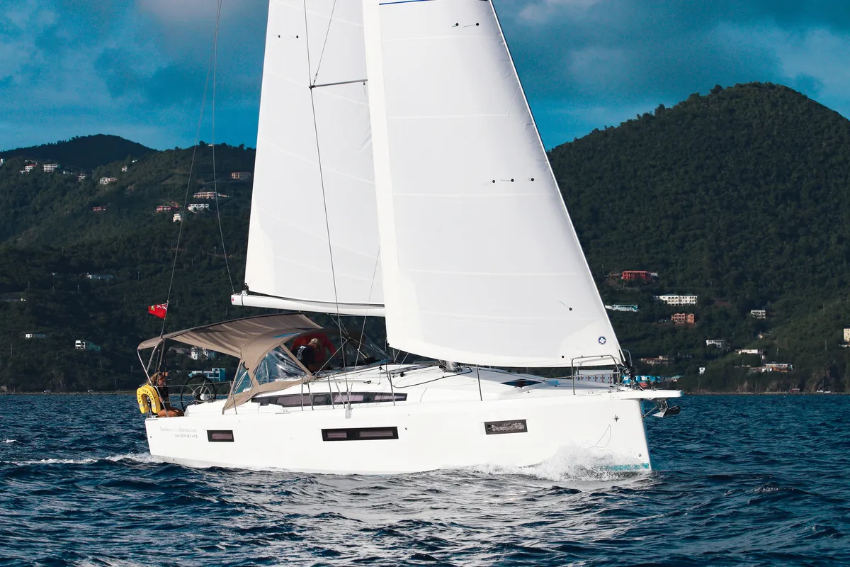 Easy Skanking, a Jeanneau Sun Odyssey 410 sailboat at Road Town, British Virgin Islands