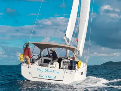 Easy Skanking, a Jeanneau Sun Odyssey 410 sailboat at Road Town, British Virgin Islands