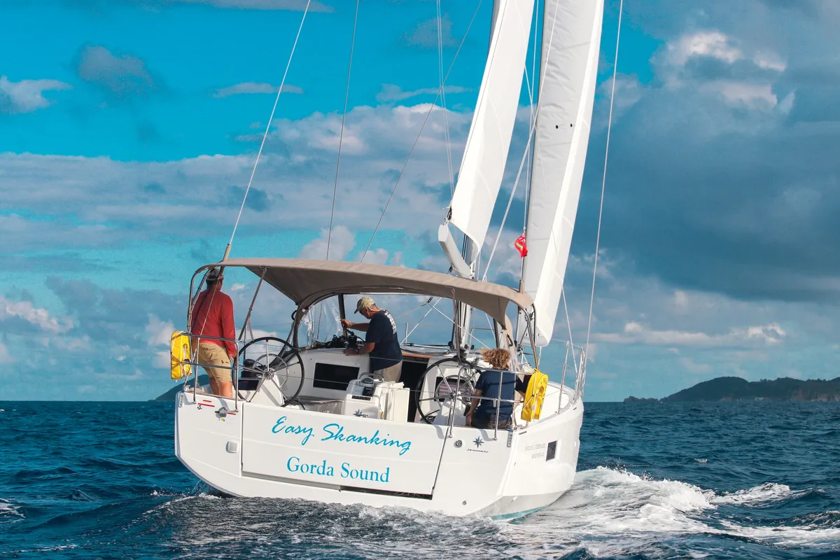 Easy Skanking, a Jeanneau Sun Odyssey 410 sailboat at Road Town, British Virgin Islands