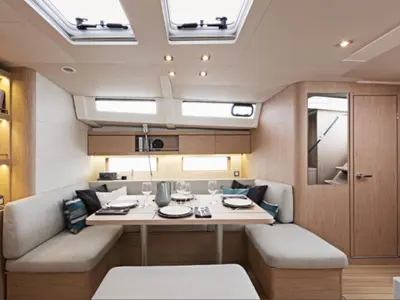 Salon of Utopia, a Beneteau Oceanis 46.1 sailboat at Volos, Greece