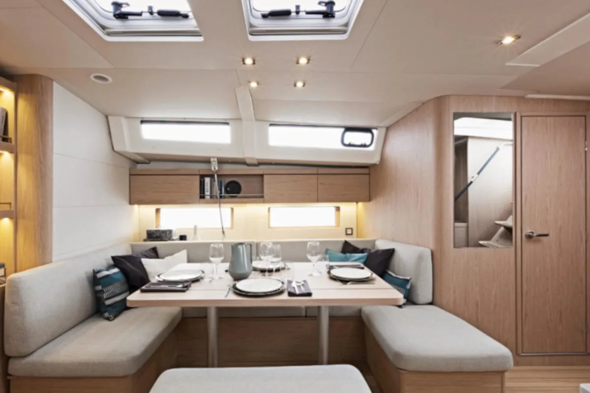 Salon of Utopia, a Beneteau Oceanis 46.1 sailboat at Volos, Greece