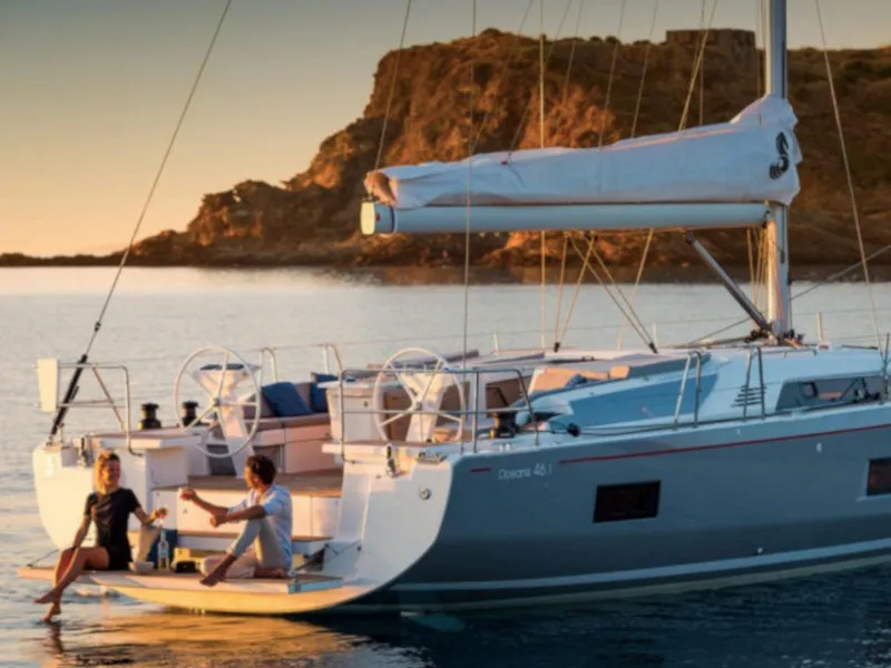 Exterior view of Utopia, a Beneteau Oceanis 46.1 sailboat at Volos, Greece