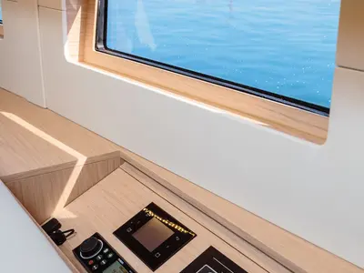 Cockpit of Utopia, a Beneteau Oceanis 46.1 sailboat at Volos, Greece