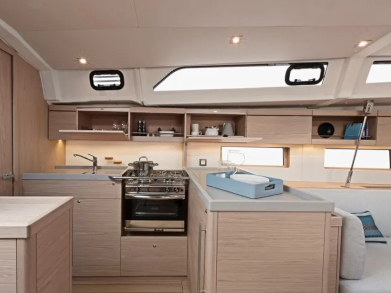 Galley of Utopia, a Beneteau Oceanis 46.1 sailboat at Volos, Greece