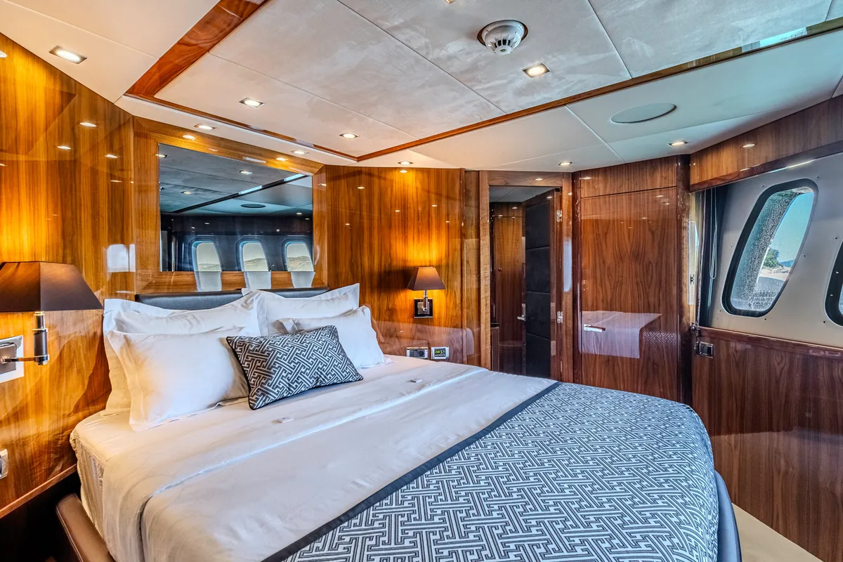 Cabin on Arago, a Sunseeker Yacht 34M motor yacht at Grad Trogir, Croatia