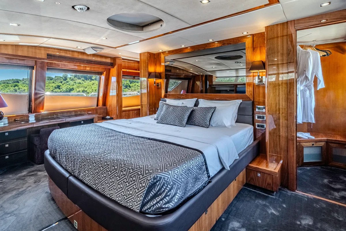 Cabin on Arago, a Sunseeker Yacht 34M motor yacht at Grad Trogir, Croatia