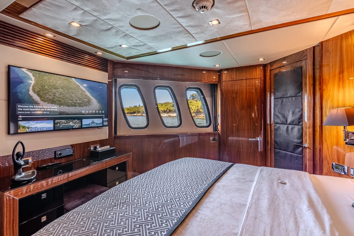 Cabin on Arago, a Sunseeker Yacht 34M motor yacht at Grad Trogir, Croatia
