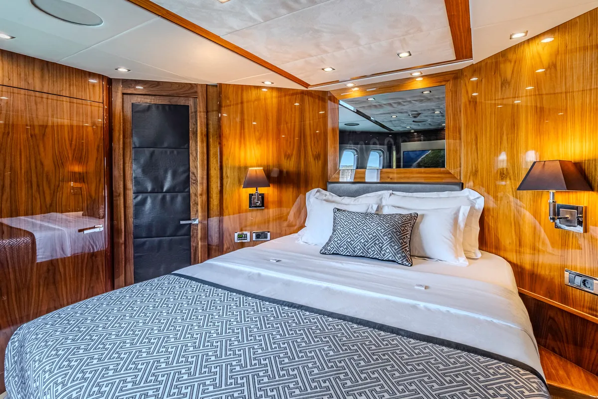 Cabin on Arago, a Sunseeker Yacht 34M motor yacht at Grad Trogir, Croatia