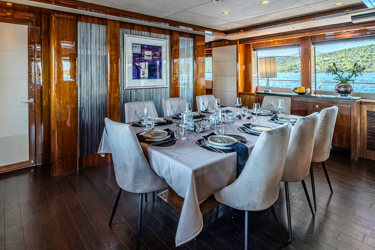 Salon of Arago, a Sunseeker Yacht 34M motor yacht at Grad Trogir, Croatia
