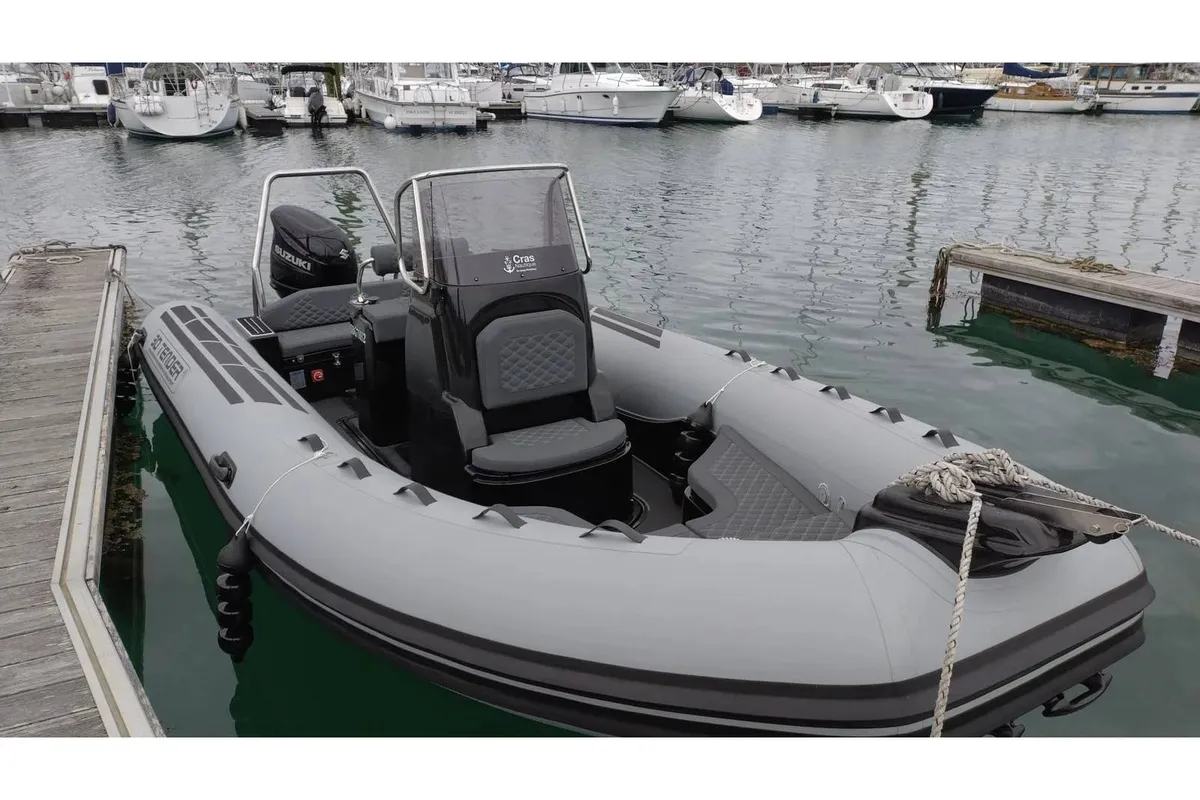 Chouchou, a 3D Tender Patrol 655 motorboat at Saint-Cast-le-Guildo, France