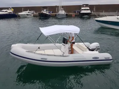 Exterior view of Pelut, a Gulet Sunseeker Predator 490 motorboat at Palamós, Spain