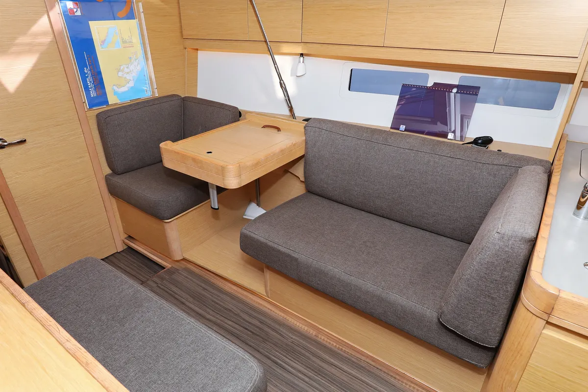 Salon of Belle Epoque, a Dufour 412 GL sailboat at Grad Biograd na Moru, Croatia