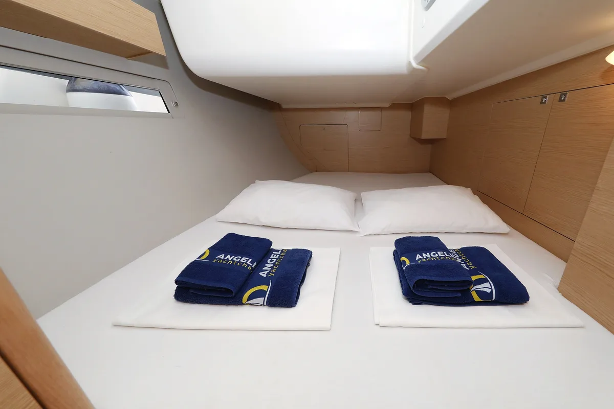 Cabin on Belle Epoque, a Dufour 412 GL sailboat at Grad Biograd na Moru, Croatia