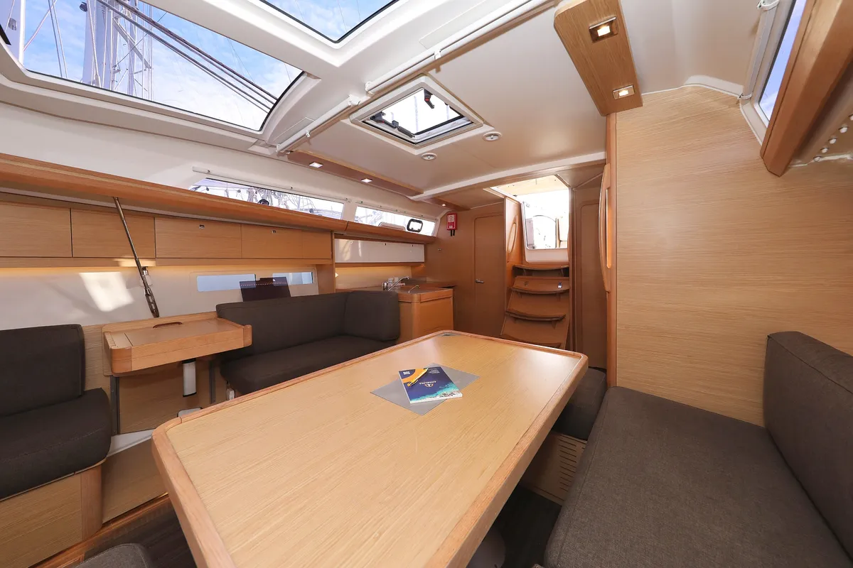 Salon of Belle Epoque, a Dufour 412 GL sailboat at Grad Biograd na Moru, Croatia