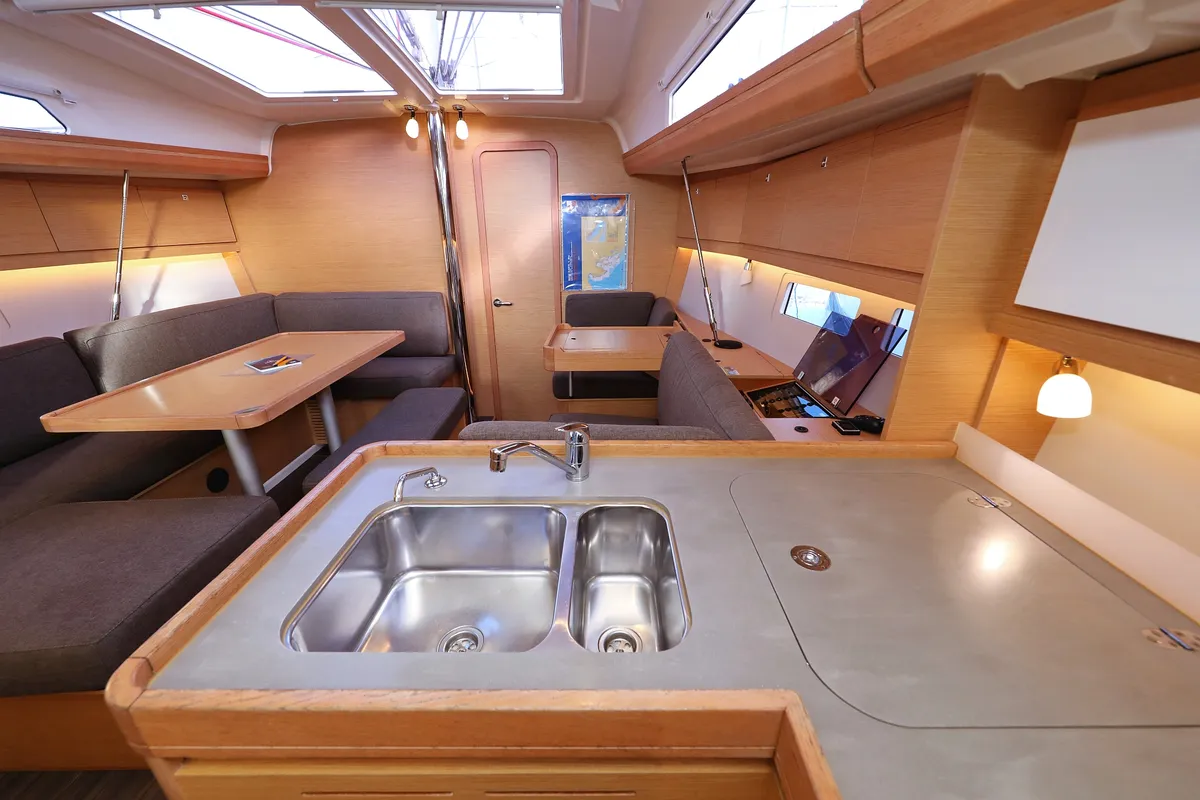 Galley of Belle Epoque, a Dufour 412 GL sailboat at Grad Biograd na Moru, Croatia