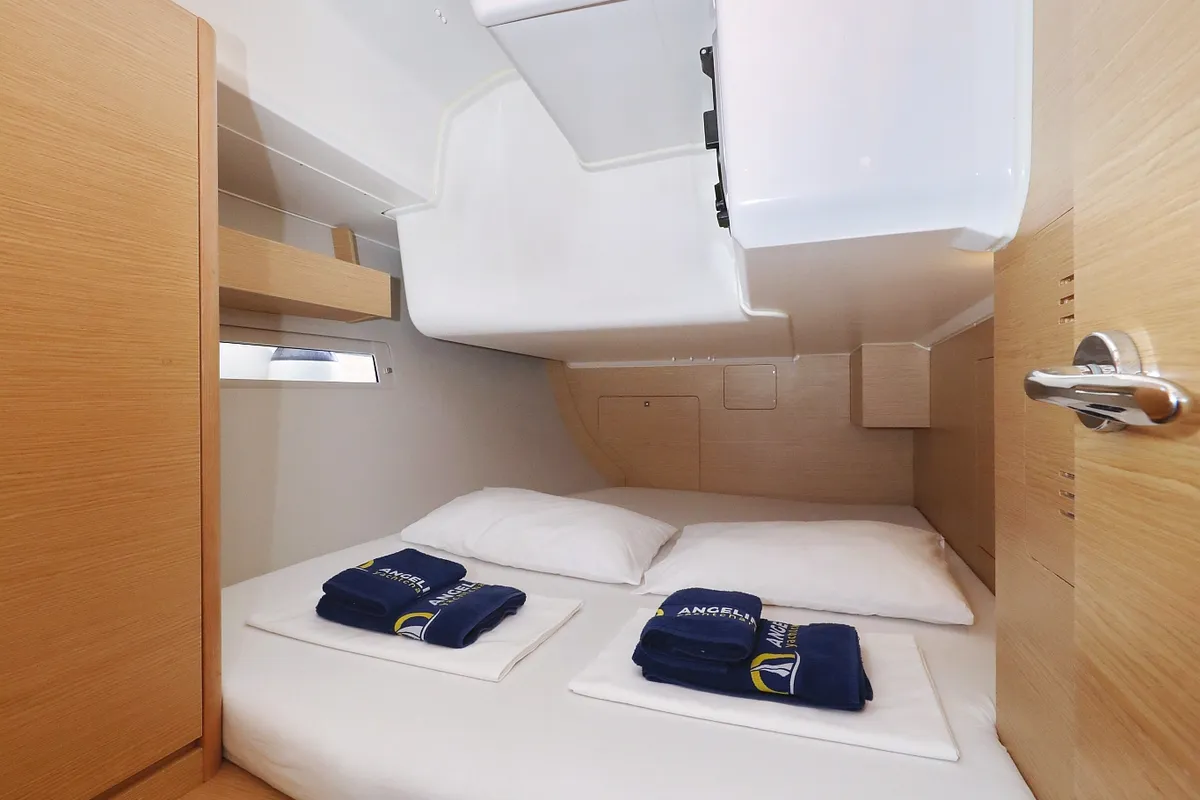 Cabin on Belle Epoque, a Dufour 412 GL sailboat at Grad Biograd na Moru, Croatia
