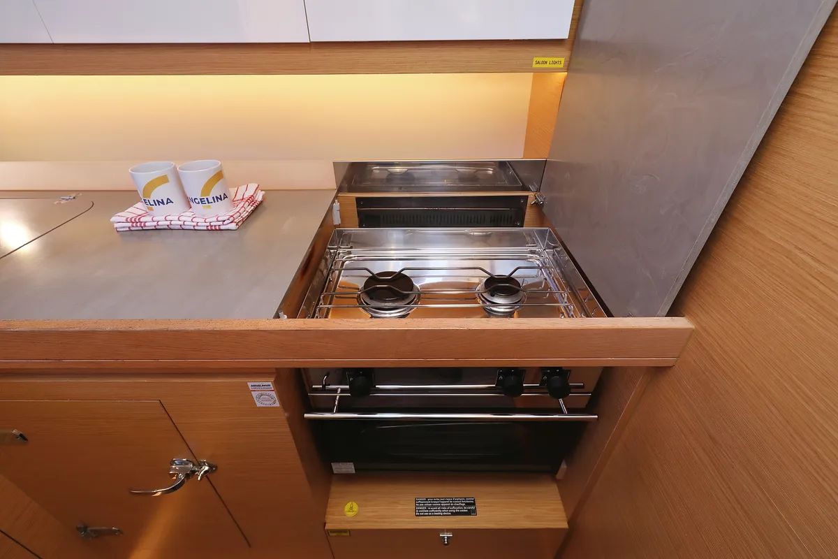 Galley of Belle Epoque, a Dufour 412 GL sailboat at Grad Biograd na Moru, Croatia