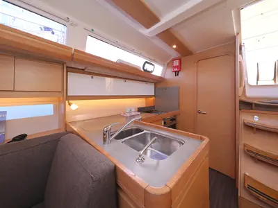 Galley of Belle Epoque, a Dufour 412 GL sailboat at Grad Biograd na Moru, Croatia