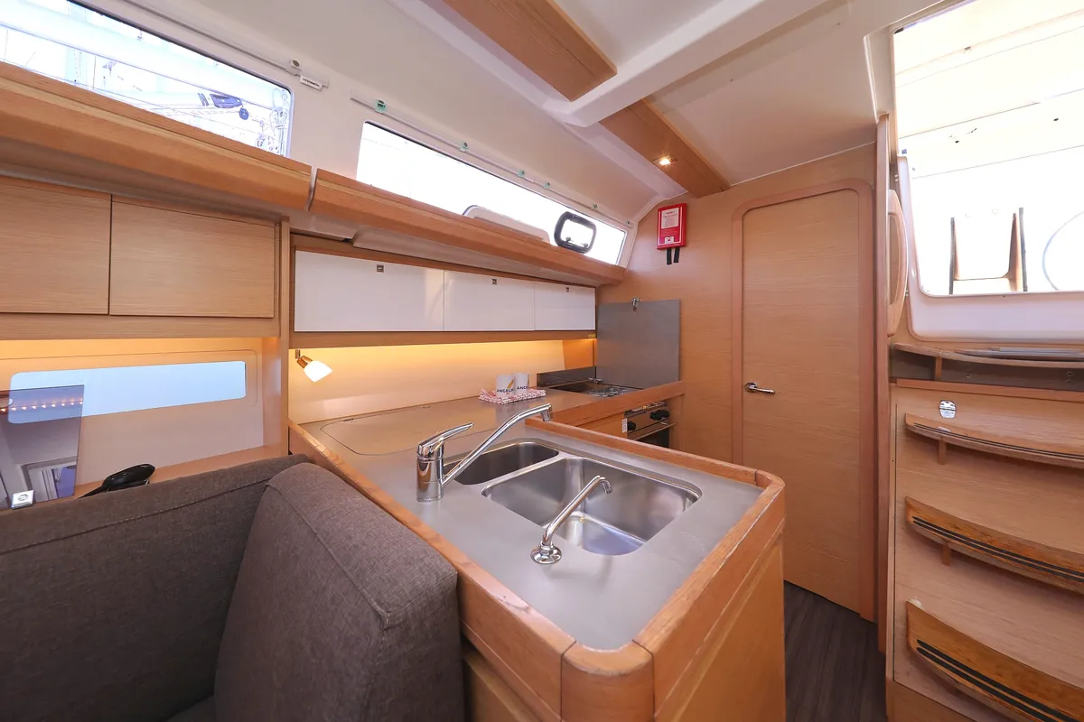 Galley of Belle Epoque, a Dufour 412 GL sailboat at Grad Biograd na Moru, Croatia